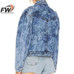 Fabricant pakistanais – Meilleur prix – OEM – Vestes en jean pour femmes, design personnalisé, couleur denim, polyester/coton, lavées, automne/hiver, haute qualité - Product Image 5