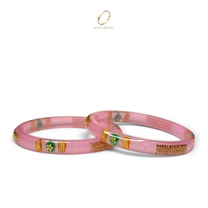 Pulseras Acrílicas Rosadas Encantadoras, Colección Premium de Moda para Mujer, Brazalete de Cristal con Baño de Oro y Pedrería, Joyería de Moda - Product Image 5