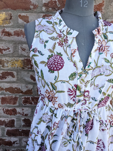 Vestido indio de algodón estampado a mano, 100% algodón, túnica con borlas bordadas, largo maxi, estilo casual, a precio de fábrica. - Product Image 6