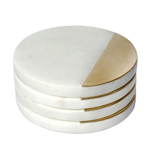 Sous-verres en marbre naturel faits à la main, écologiques, durables, lavables, finition naturelle, vaisselle pour promotions - Product Image 2