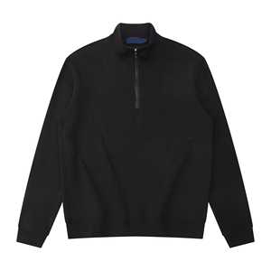 เสื้อสเวตเชิ้ตผู้ชายแบบสวม คอตั้ง ซิป ¼ ตัว ผ้าฟลีซ 100% ผ้าฝ้าย ทรงปกติ สำหรับฤดูหนาว สีพื้น สไตล์ลำลอง - Product Image 2