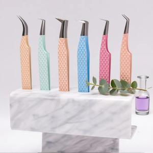 Precision Eyelash Tweezers Set Stainless Steel Smooth Tip Pastel Colors for Lash Extension <b>Tools</b> - Product Image 3