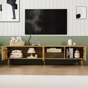 Mobile TV Moderno Mid-Century da 70 Pollici con Spazio di Archiviazione, Console Multimediale per Soggiorno e Camera da Letto - Product Image 4