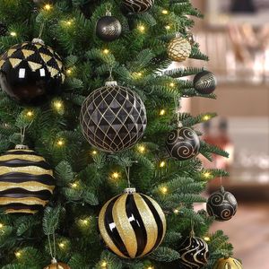 4 crochets de décoration suspendus blancs et argentés incassables avec 4 grandes boules de Noël de 6/150 mm, décorations pour arbre de Noël - Product Image 5