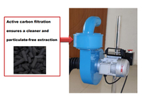 Fengshen CE ISO Chariot d'extraction mobile de fumées à charbon actif haute efficacité, avec tuyau de 4m, ventilateur 0.55/0.75KW, 220V/380V, portable