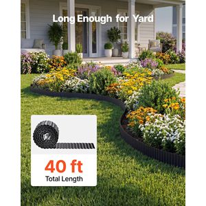 Bordatura Paesaggistica in Acciaio Zincato 40 ft x 6 in, Strisce Metalliche Pieghevoli Facili da Installare per Paesaggistica e Decking - Product Image 3