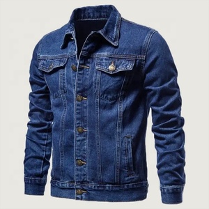 OEM <b>Slim</b> <b>Fit</b> Vintage Denim <b>Jacket</b> for <b>Men</b> Acid Wash Design Stand Collar Long Sleeve Casual Streetwear Sheep Breathable-Plus Size - Product Image 2