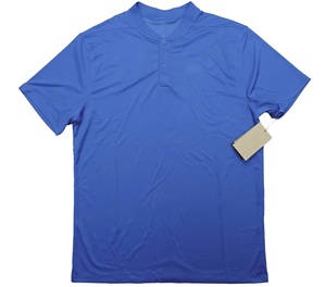 Polo à manches courtes bleu pour homme, séchage rapide, tricoté, couleur unie, style décontracté - Product Image 1