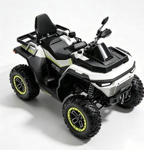 Quad 1000cc Professionnel Tout-Terrain Dune, Blanc et Noir Contrastant, Jantes Jaunes Fluorescentes, Moteur 4 Temps, Transmission par Arbre - Product Image 4