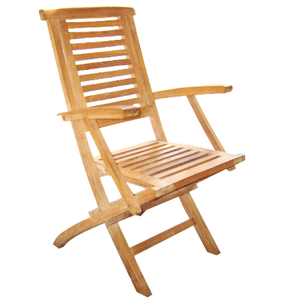 Muebles más vendidos: una silla plegable de madera de teca duradera y con un acabado liso, una silla individual de larga duración. - Product Image 3
