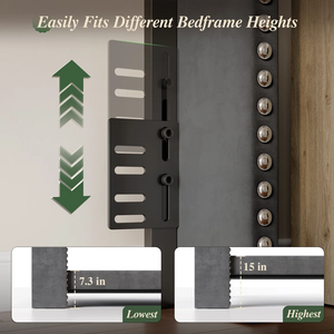 Tête de lit moderne en bois massif et velours, style Vietnam, avec structure en métal, 56,3'' H x 79,13'' L x 6,3'' P, Nouveau modèle OEM, Taille King, MD05 - Product Image 3