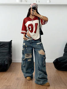 Diseña tu Camiseta Deportiva de Práctica para Mujer, Oversize, Transpirable, de Malla, Estilo Fútbol Americano, Streetwear con Número Impreso, OEM - Product Image 2