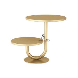 Elegant 2-Tier Gold Metal <b>Cake</b> Stand Modern Cupcake Dessert Display Rack Round Shape For <b>Wedding</b> Party & Buffet Table Decor - Product Image 2
