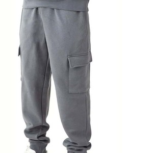 Survêtement gris à capuche pour homme, coupe droite, couleur unie, décontracté, avec poches latérales, idéal pour l'automne, 100 % coton, poids moyen - Product Image 6