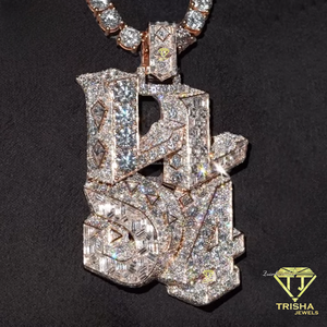 สร้อยคอจี้ตัวอักษรหลายชั้นสุดหรู ประดับเพชรโมอิสซาไนต์ ดีไซน์แบบ Iced Out สไตล์ฮิปฮอป บลิงค์บลิ้งค์ - Product Image 2