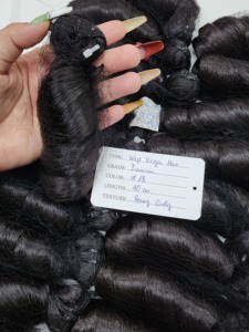 Virgin Human Hair Extensions 50cm Blonde Slight Wave Single Weft Bulk Hair Weave Double Drawn Ends - Product Image 4