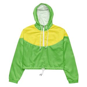 Chaqueta Cortavientos con Capucha para Mujer, Diseño Color Block, Cierre de Cremallera, Resistente al Agua, Ligera, para Primavera, Ajuste Holgado - Product Image 1