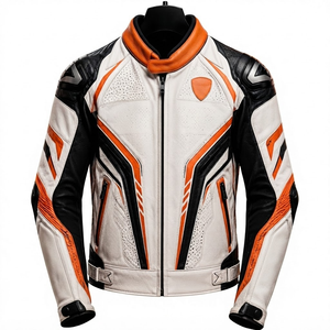 Men’s Rucati Cowhide Leather <b>Racing</b> <b>Jacket</b>/Chaqueta MotoCP Style CE Level 2 Armor Motorcycle Track Riding Protective Gear CE - Product Image 1
