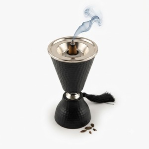 Latest Hammered Metal Incense Burner Silver Stainless Steel Hourglass <b>Bakhoor</b> Holder Mid-East Style <b>Oud</b> Charcoal Censer For Home - Product Image 3