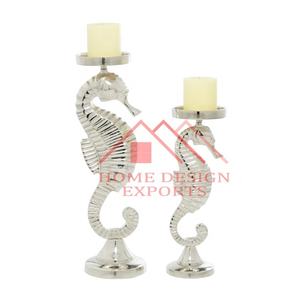 Centro DE MESA DE BODA, candelabro de aluminio de nuevo diseño, soporte de vela de escultura de caballo de mar de aluminio - Product Image 2