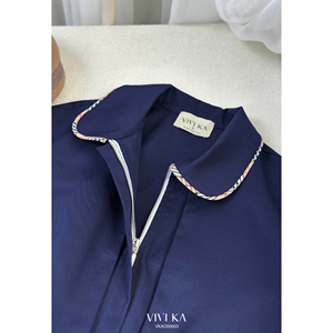 Blusa Elegante para Mujer con Cuello Peter Pan y Cinturón de Tela a Juego, Estilo Casual para Oficina, Otoño-Invierno, DARCY, ODM OEM - Product Image 5
