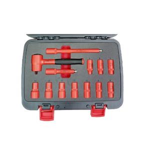 Juego de Llaves Combinadas y Dados de 13 Piezas, 1/4\", de Alta Aislación, Grado Industrial/DIY, OEM ODM TW, Logotipo Personalizado - Product Image 1