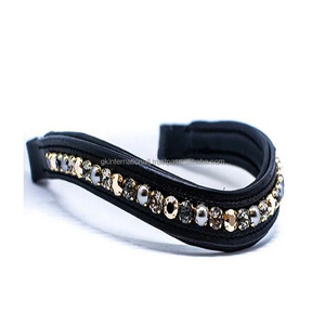 CUIR DE CHEVAL VIDE CANAL CRISTAUX DIAMANTES BROW BAND BLING TOUTES LES FORMES PERSONNALISÉES TOUS LES CRISTAUX DE COULEUR DISPONIBLES OEM ACCEPTÉ - Product Image 5