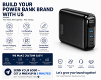 Hochleistungs-Powerbank mit 50000mAh, Tragbare Schnellladestation mit Digitalanzeige, Vier USB-Anschlüsse, Typ-C-Ausgang 22,5W