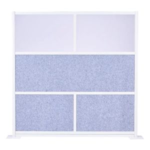 Divisorio per Ufficio 183x183 cm, Partizione Modulare per Postazioni di Lavoro, Parete Divisoria in Vetro Smerigliato PET - Product Image 1