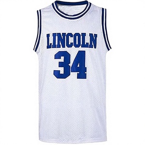 Camiseta de Baloncesto Premium Blanca y Azul, Malla sin Mangas, Unisex, Corte Regular, Transpirable, con Estampado Tackle Twill, Suministro OEM - Product Image 1