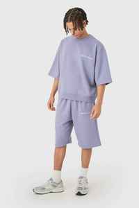 Ensemble T-shirt et short pour homme X Sports City, lavande, col rond, édition limitée, imprimé en sérigraphie, respirant, décontracté, vêtements d'été, 100% coton - Product Image 4