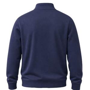 เสื้อสเวตเชิ้ตคอตั้งแบบซิป ¼ ตัว ปักลายตามสั่ง สีกรมท่า ผ้าฟลีซ แขนยาว ใส่ได้ทั้งชายและหญิง เหมาะสำหรับฤดูใบไม้ร่วง - Product Image 2