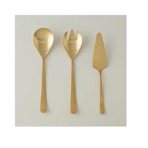 2025 dernière conception en acier inoxydable cuillère de mariage inde plaqué or argent miroir vaisselle cuillère pour cadeaux d'affaires - Product Image 1