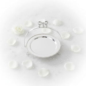 Support à dessert en forme de nœud argenté avec pieds en spirale, support arqué à deux niveaux pour gâteaux de mariage - Product Image 5