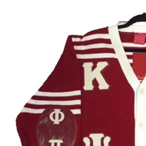 Femmes décontracté hiver col en v Patchwork Cardigan imprimé brodé Sororités fraternité Logo avant bouton laine/acrylique rapide - Product Image 2