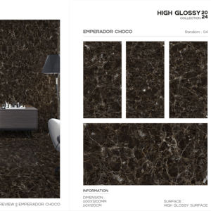 Azulejos de porcelana modernos con superficie de alto brillo, tamaño 60x120cm, 600x1200mm, 24x48, para un diseño elegante de paredes y suelos interiores. - Product Image 1