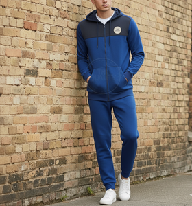Men Solid Lightweight Tracksuit Set <b>Zip</b>-Up <b>Hoodie</b> Jogger Pants 100% Cotton Casual Winter Sportswear with Side <b>Pockets</b> - Product Image 5