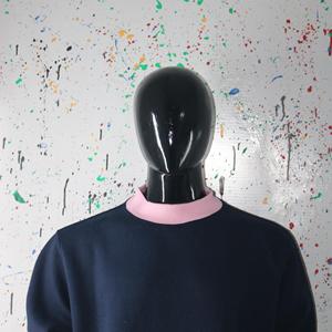 BLUE <b>Mock</b> <b>Neck</b> Sweatshirt 100% Applique Embroidery wide <b>neck</b> Sweatshirt Finer Threads - Product Image 4