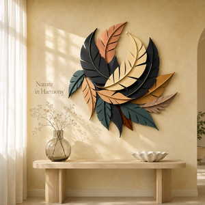 Iron <b>Leaf</b> Plant Pattern <b>Wall</b> <b>Art</b> Contemporary 3D Sculpture for Living Room Bedroom Birthday Home Decor - Product Image 2