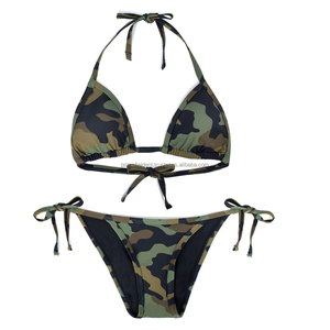 Conjunto de Bikini de Dos Piezas para Mujer con Tirantes Cruzados y Logotipo Frontal, Material Spandex/Nylon, Transpirable y de Secado Rápido - Product Image 3