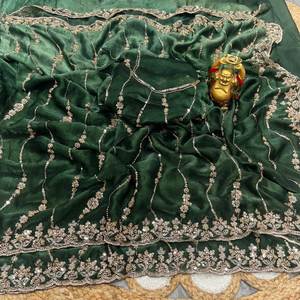 Sari de seda espacial de doble tono vibrante con trabajo tradicional de Zari Mango y blusa de diseñador completamente cosida para un glamour festivo - Product Image 1