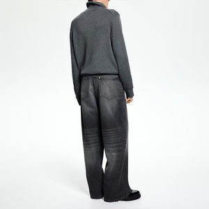 Jean en denim décontracté pour homme, coupe ample, bleu délavé, jambe droite, style vintage, prêt à la vente en gros - Product Image 3