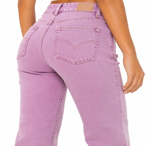 Vaqueros acampanados de cintura alta para mujer, de mezclilla lavada, de largo completo, ajuste holgado, estilo casual de primavera, en colores personalizados - Product Image 5