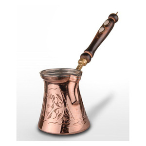 Cafetière Ibrik en cuivre authentique de style moyen-oriental avec bec verseur lisse - Product Image 6