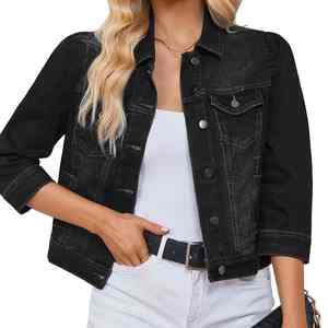 Chaqueta vaquera de mezclilla para mujer, estilo más reciente, manga larga, lavado regular, genuina, en tendencia, para venta al por mayor - Product Image 3