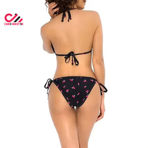 Ladies Beach <b>Bikini</b> <b>Sets</b> New Designer Backless <b>Plus</b> <b>Size</b> Regular Fit 2-Piece Spandex/Polyester Knitted Solid Color Front - Product Image 5
