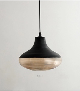 Creative Staircase bar Counter Simple Modern Single Head <b>Industrial</b> Style Modern Simplicity Oval Glass Pendant <b>Light</b> for - Product Image 5