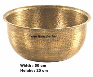 Bol de massage des pieds en laiton pour métaux délicats DS-200, finition laiton antique, rond 50CM, pour salles de bain et massage des pieds - Product Image 1