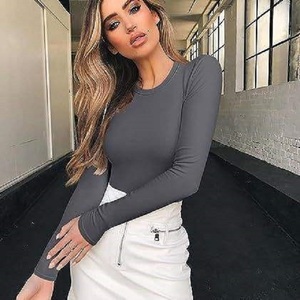 Conjunto de Top Corto de Verano para Mujer, Marca Shimaer, Corte Ajustado, Manga Larga, Color Sólido, Algodón con Spandex, Transpirable y de Secado Rápido - Product Image 6