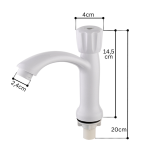 Grifo de lavabo al por mayor, de plástico ABS blanco, con perilla roscada, grifo de agua fría individual para baño, VN129-T3 KSN Vietnam - Product Image 2